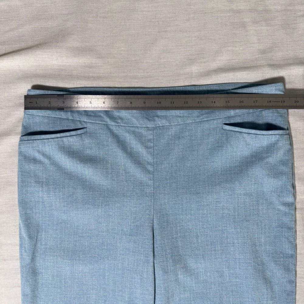 Chico's Light Blue Heathered Pull On Capri Pants Size 3 US 16 Cotton Blend - Picture 7 of 11
